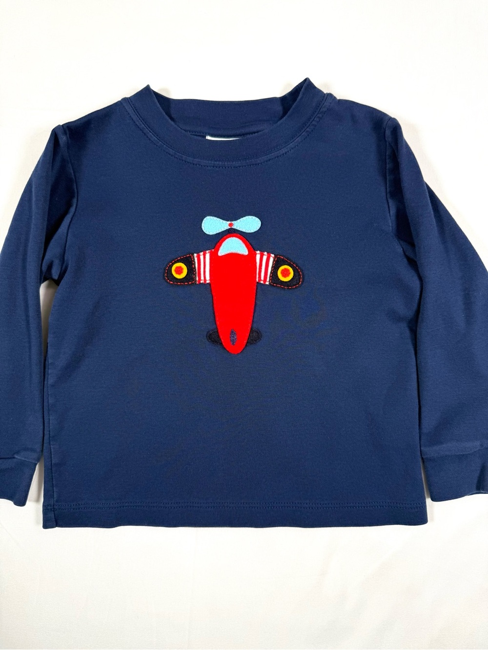 SQUIGGLES BY CHARLIE Boys Airplane Applique Shirt 2T Aviation Preppy Cottagecore